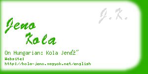 jeno kola business card